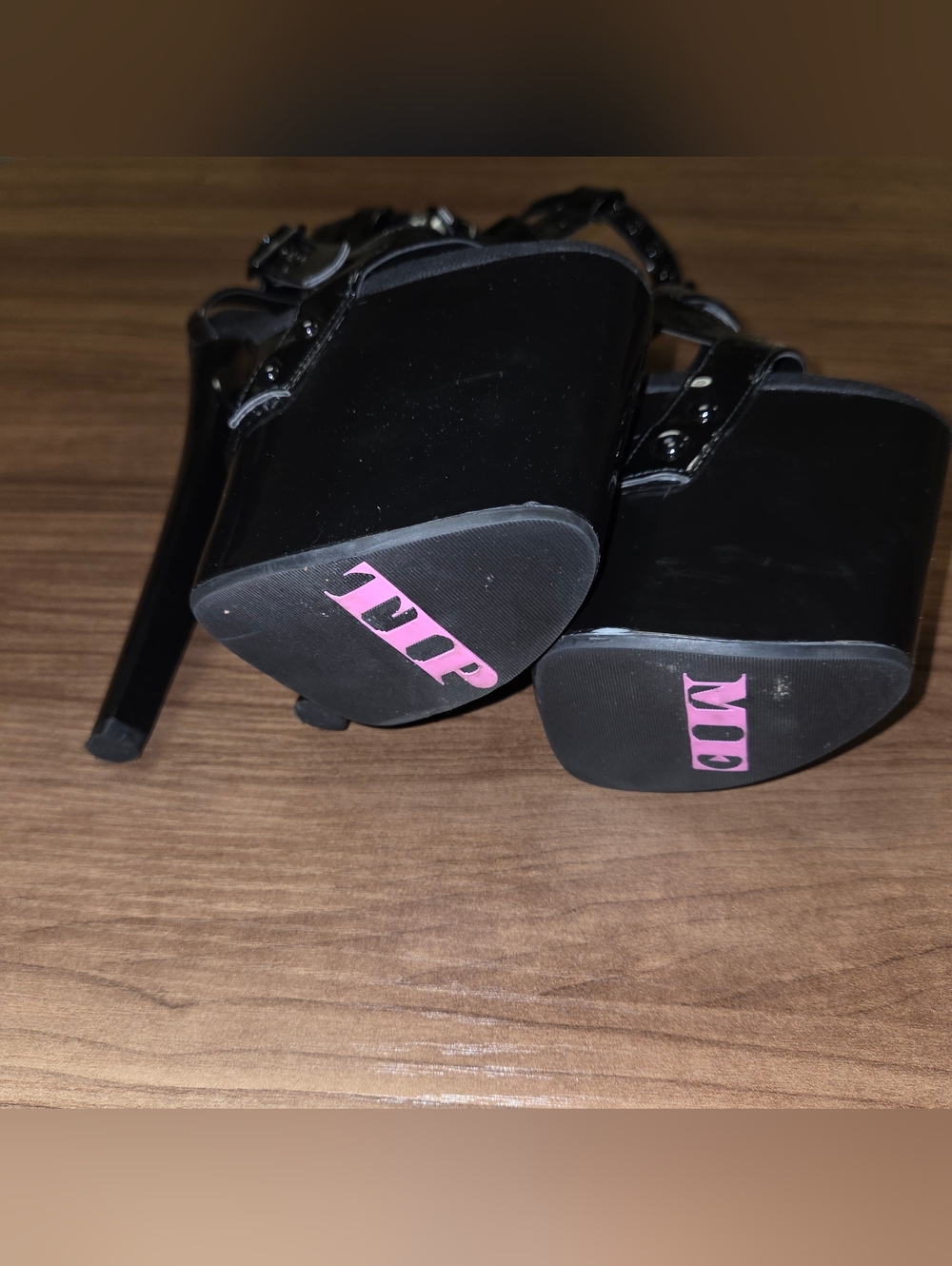 XTRA Black Patent 8” Platform Heels Exotic Dancer Shoes Sz 6